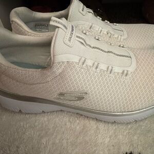 Skechers Cream Slip-On Shoes